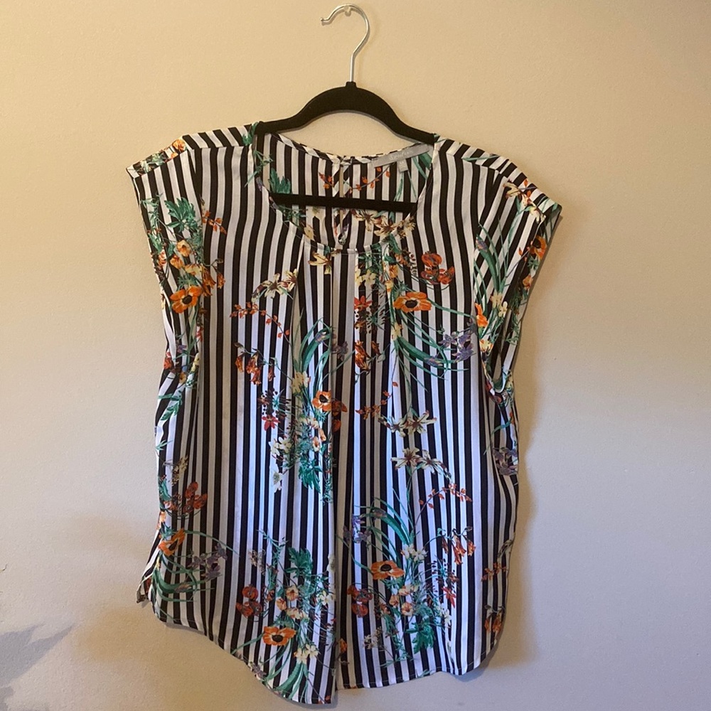 Cute Stripped Floral Top